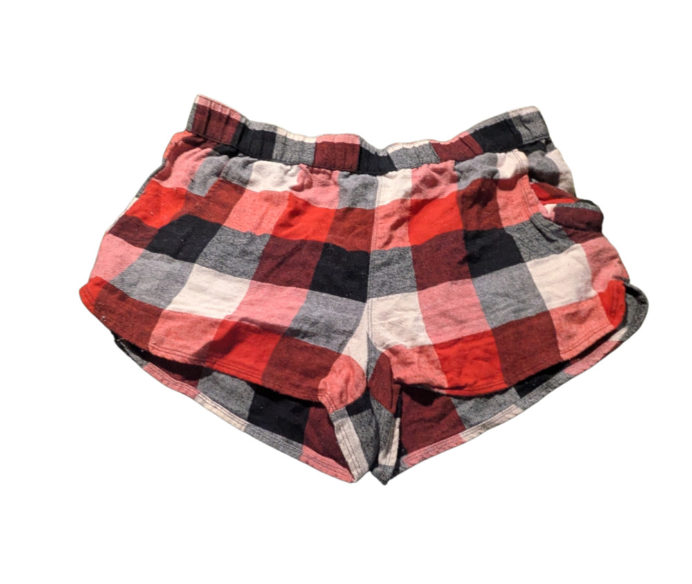 Free Press Red and Black Buffalo Plaid Flannel Lounge Shorts